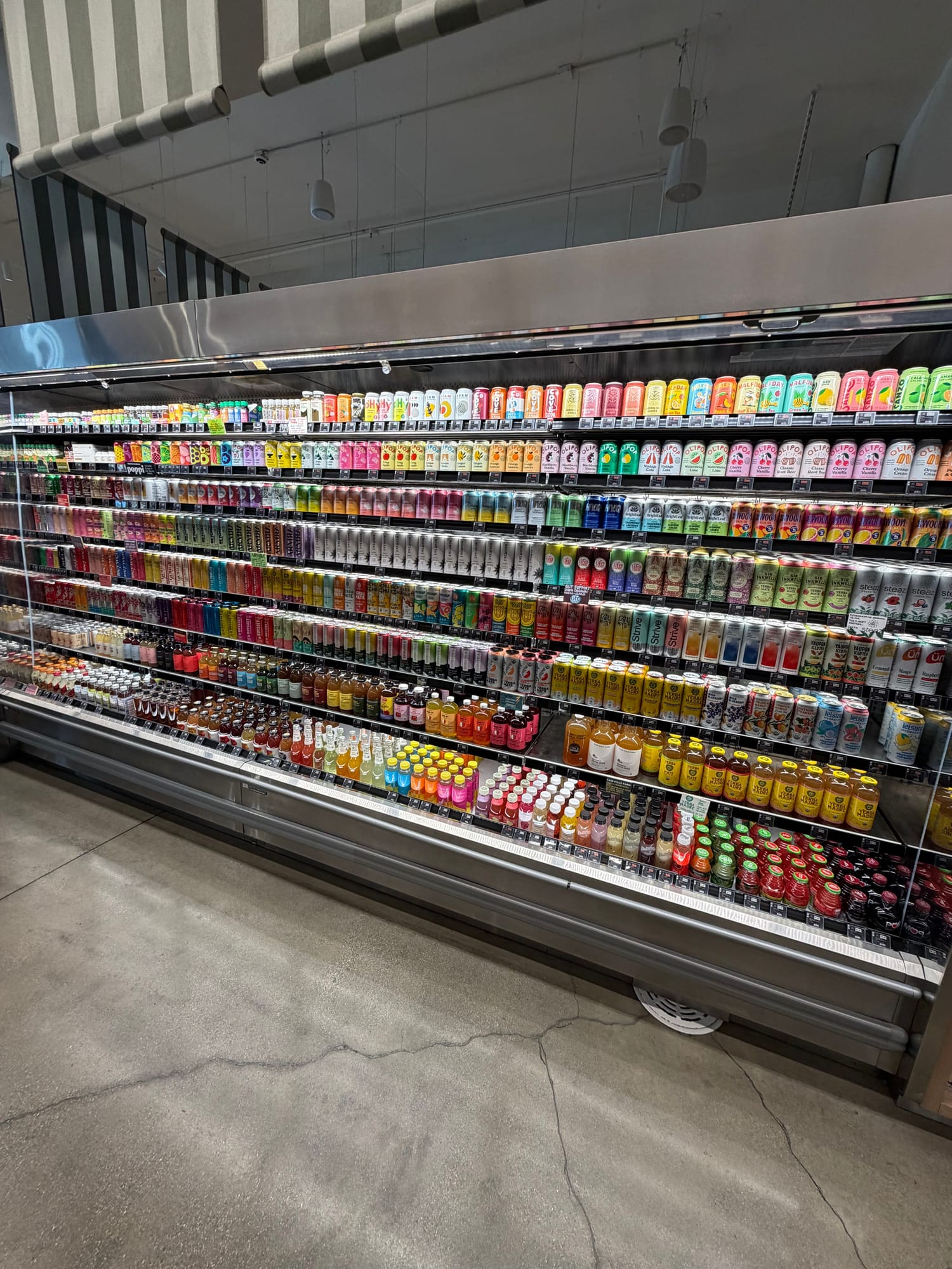 A grocery beverage cooler